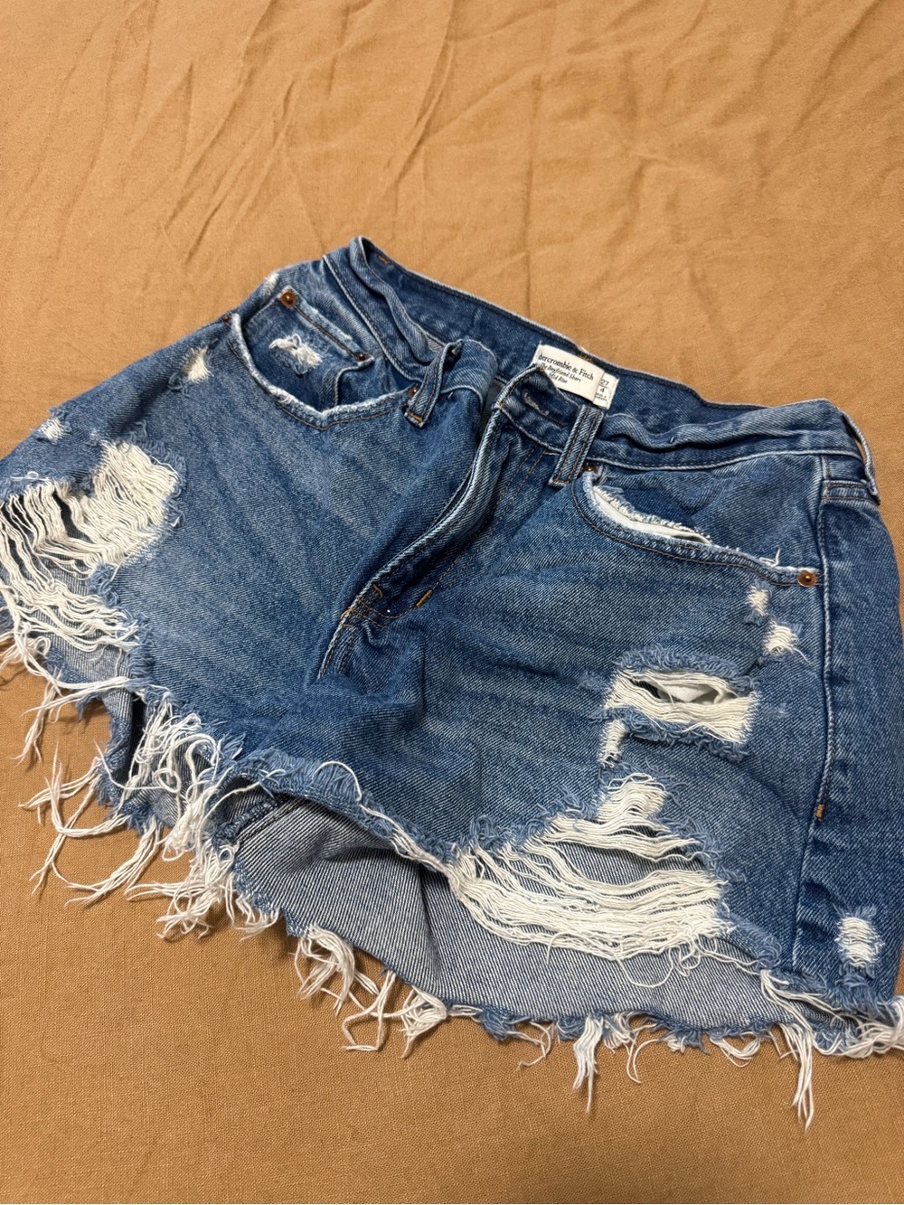 Abercrombie & Fitch Ripped Blue Denim Cutoff Shorts